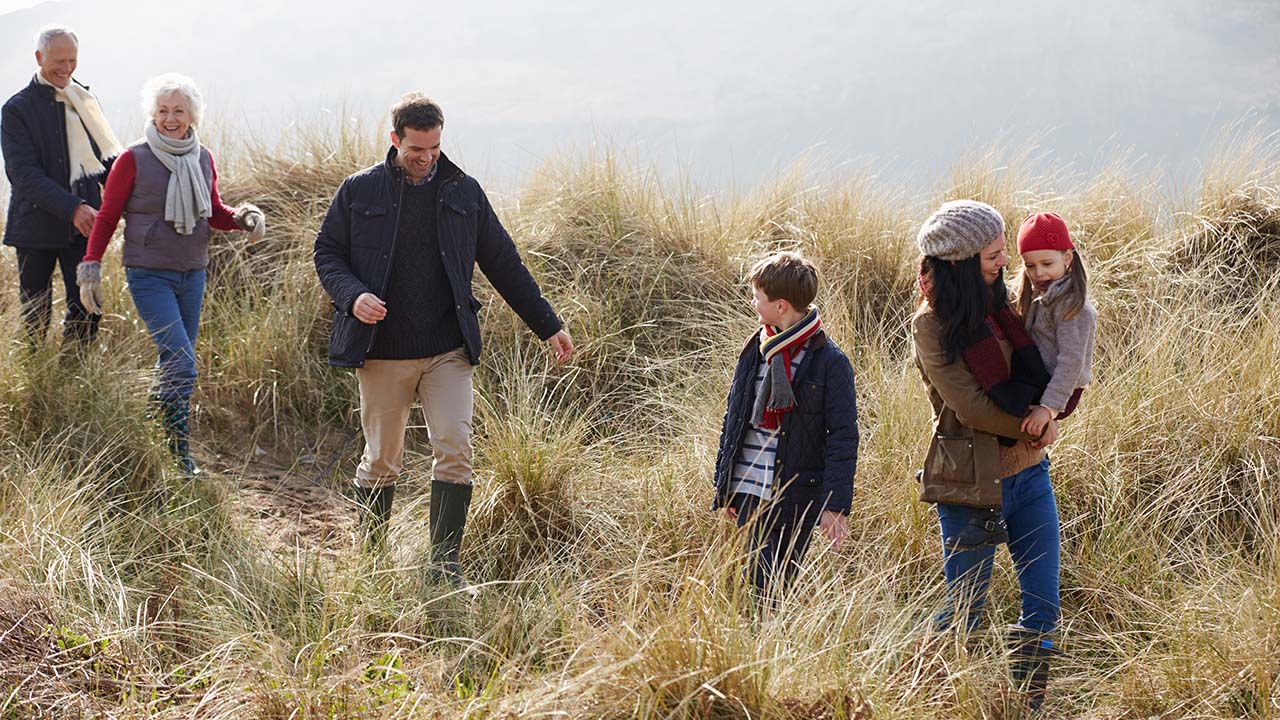 Family hiking
